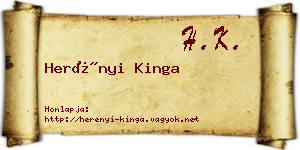 Herényi Kinga névjegykártya