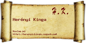 Herényi Kinga névjegykártya